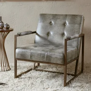 Wembley Armchair Steelside™ Leather Type: Gray Faux Leather