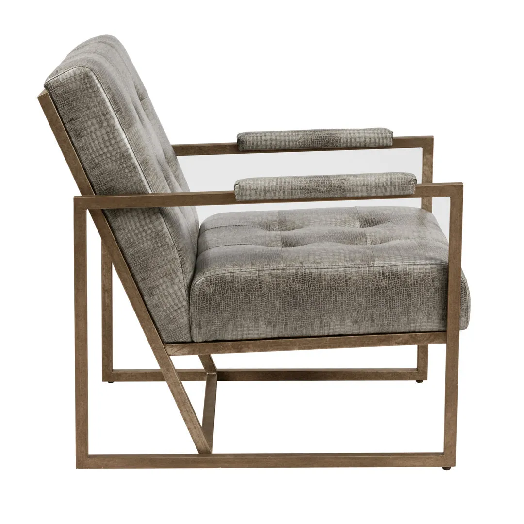 Wembley Armchair Steelside™ Leather Type: Gray Faux Leather