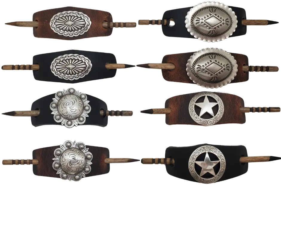 Western Concho Hair Barrettes