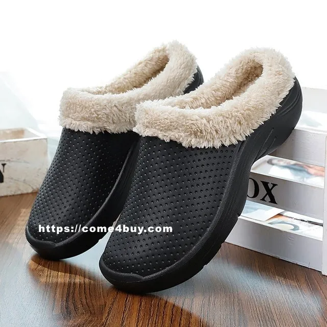 Winter Men Cotton Casual Shoes with fur Slippers
