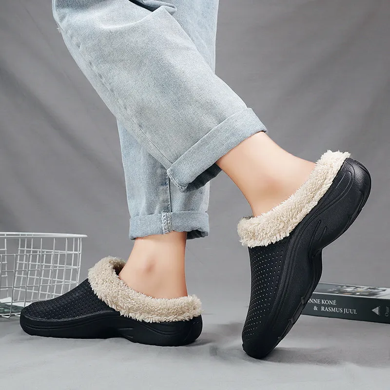 Winter Men Cotton Casual Shoes with fur Slippers
