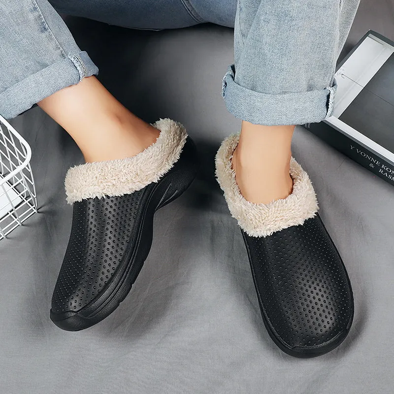 Winter Men Cotton Casual Shoes with fur Slippers