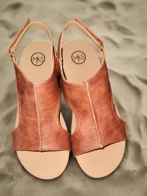 Women's Brown Wedge Platform Sandals
