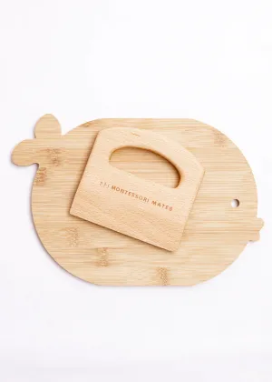 Wooden Kids Cutting Board & Knife Set